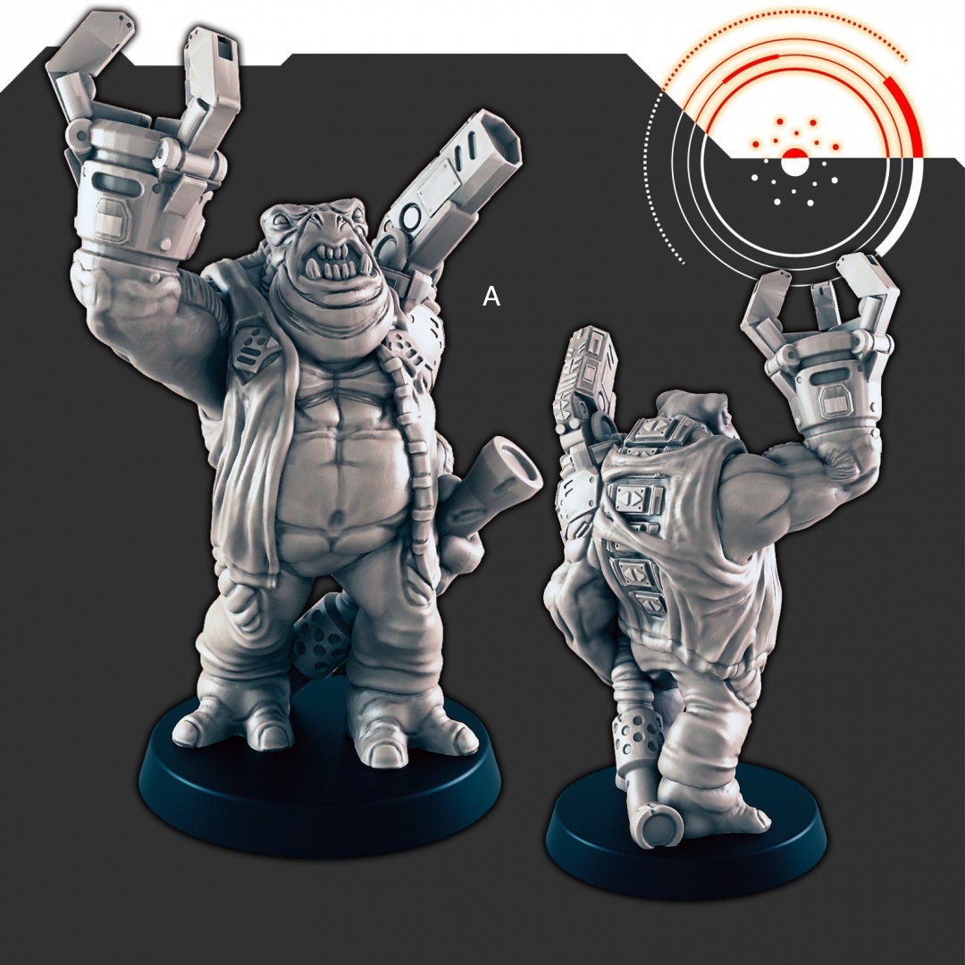 Sci-Fi Crew #1 mini set - EC3D | Legion | Cyberpunk | Starfinder | Scifi | Futuristic | Cybernetic | Alien | Human | Male | Spaceship-2
