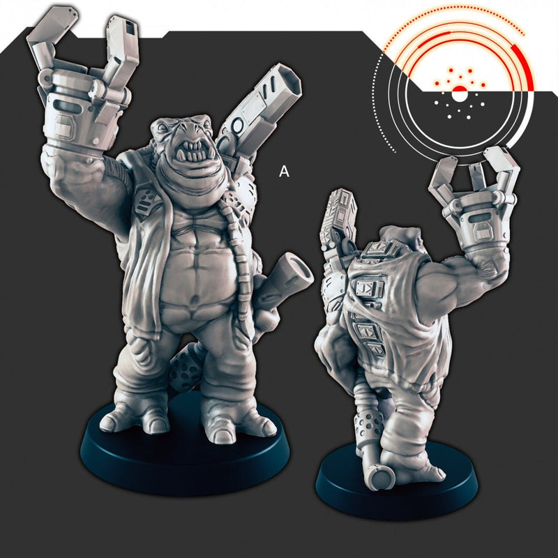 Sci-Fi Crew #1 mini set - EC3D | Legion | Cyberpunk | Starfinder | Scifi | Futuristic | Cybernetic | Alien | Human | Male | Spaceship-2