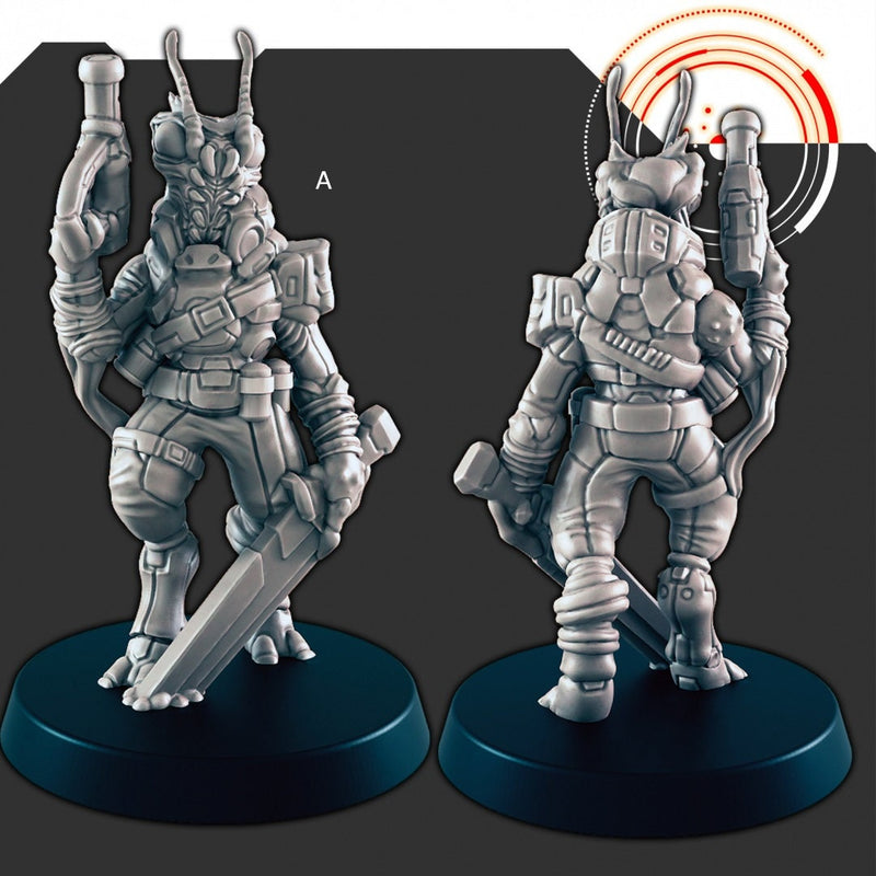 Sci-fi Insectoid Aliens mini set - EC3D | Legion | Cyberpunk | Starfinder | Scifi | Futuristic | Alien | Scientist | Explorer | Warrior-2