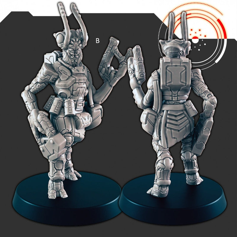 Sci-fi Insectoid Aliens mini set - EC3D | Legion | Cyberpunk | Starfinder | Scifi | Futuristic | Alien | Scientist | Explorer | Warrior-3