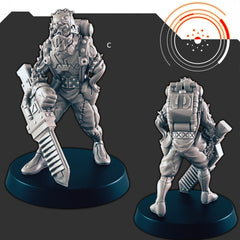 Sci-Fi "Kyton" Space Ghouls mini set - EC3D | Legion | Cyberpunk | Starfinder | Scifi | Futuristic | Human | Space | Male | Devils | Brute-4