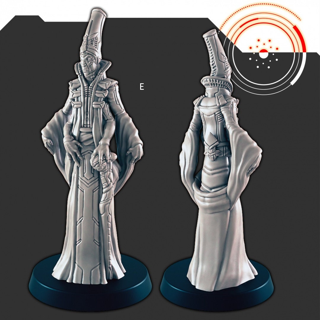 Sci-Fi Galactic Council mini set - EC3D | Legion | Cyberpunk | Starfinder | Scifi | Alien | Futuristic | Cybernetic | Human | Male | Female-6