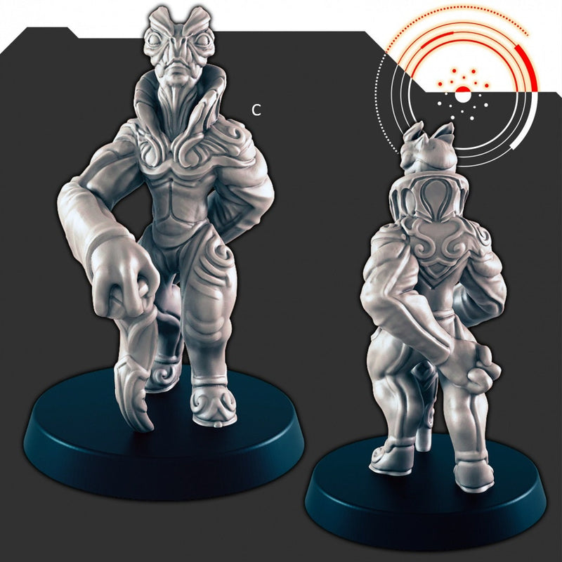 Sci-Fi Galactic Council mini set - EC3D | Legion | Cyberpunk | Starfinder | Scifi | Alien | Futuristic | Cybernetic | Human | Male | Female-4