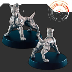 Sci-fi Droid Hunters and Cyber Pooch mini set - EC3D | Legion | Cyberpunk | Starfinder | Scifi | Futuristic | Human | Dog | Robot | Hunter-3