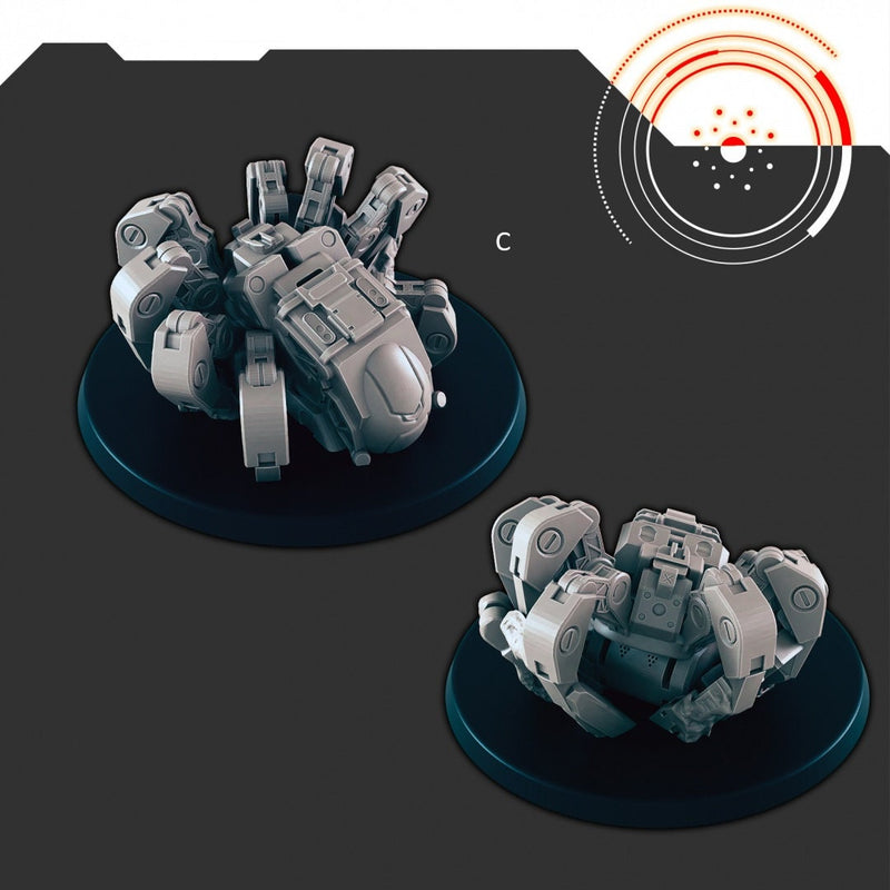 Sci-fi Large Bots mini set - EC3D | Legion | Cyberpunk | Starfinder | Scifi | Futuristic | Cybernetic | Space | Assault Bot | Spider-4