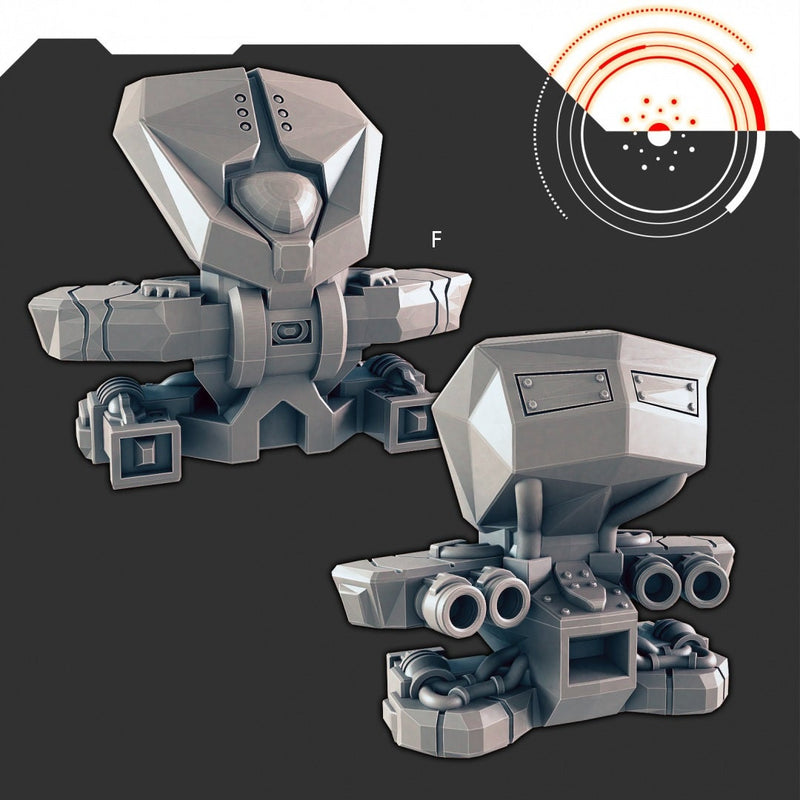 Sci-Fi Bots and Drones mini set - EC3D | Legion | Cyberpunk | Starfinder | Scifi | Robot | Futuristic | Cybernetic | Drone | Scout | Sentry-7
