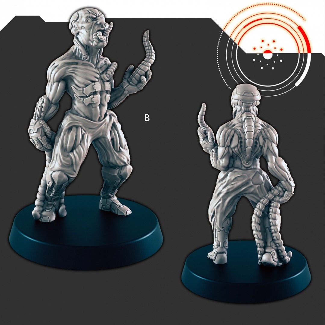 Sci-Fi Alien Hive mini set - EC3D | Legion | Cyberpunk | Starfinder | Scifi | Futuristic | Cybernetic | Alien Hive | Male | Female |Infected-3