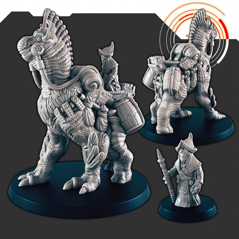 Sci-fi Pack Beast and Alien Scavengers mini set - EC3D | Legion | Cyberpunk | Starfinder | Scifi | Futuristic | Alien | Male | Rider-1