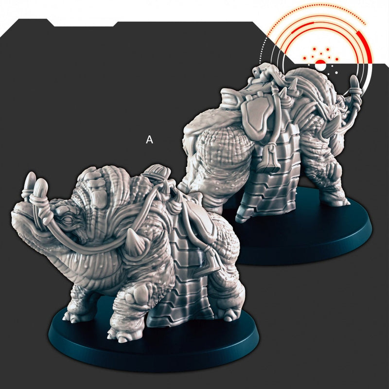 Sci-Fi Alien Beast-of-Burden Uscon mini set - EC3D | Legion | Cyberpunk | Starfinder | Scifi | Futuristic | Alien | Mount |-2