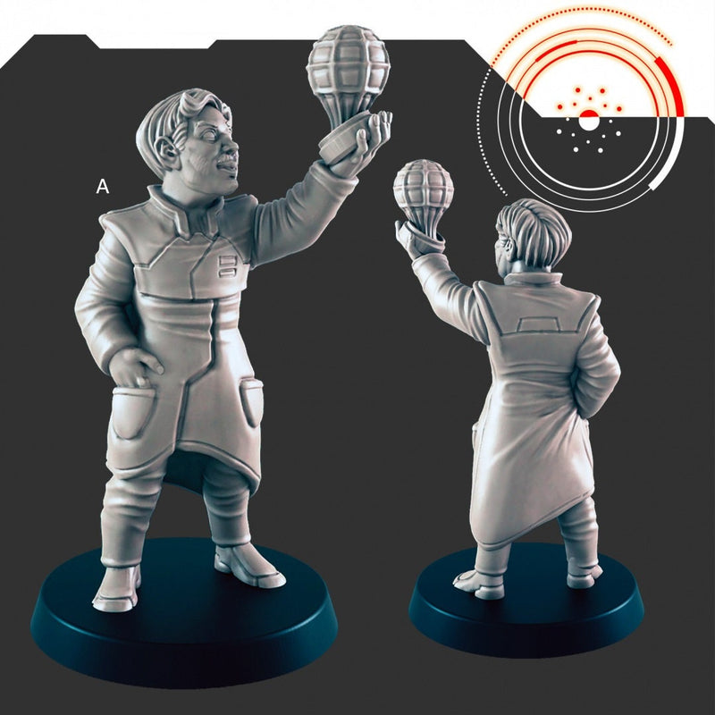 Sci-fi Human Scientists/NPCs mini set - EC3D | Legion | Cyberpunk | Starfinder | Scifi | Futuristic | Human | Male | Female-2