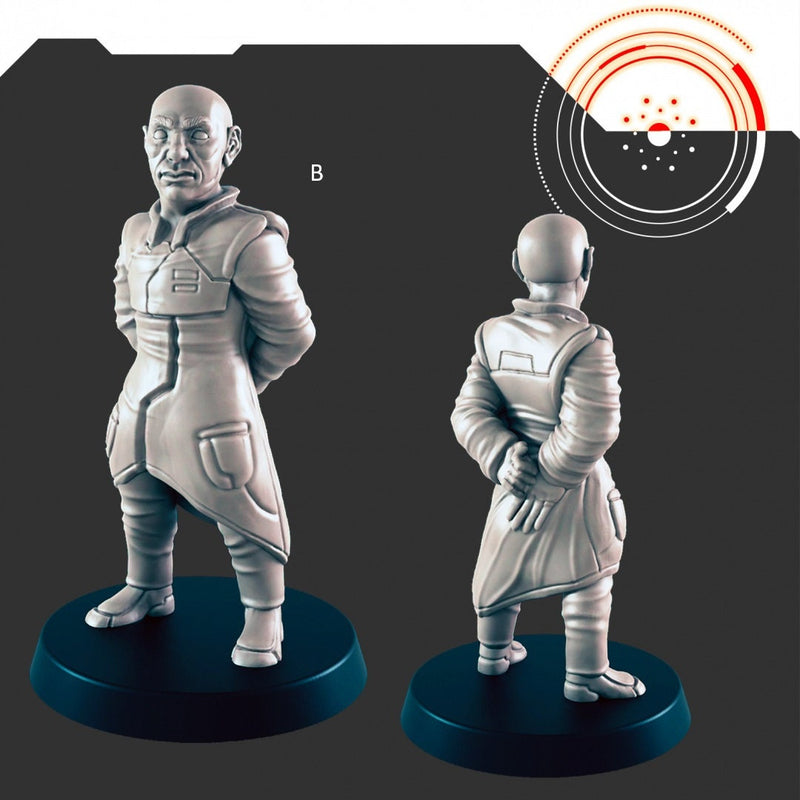 Sci-fi Human Scientists/NPCs mini set - EC3D | Legion | Cyberpunk | Starfinder | Scifi | Futuristic | Human | Male | Female-3