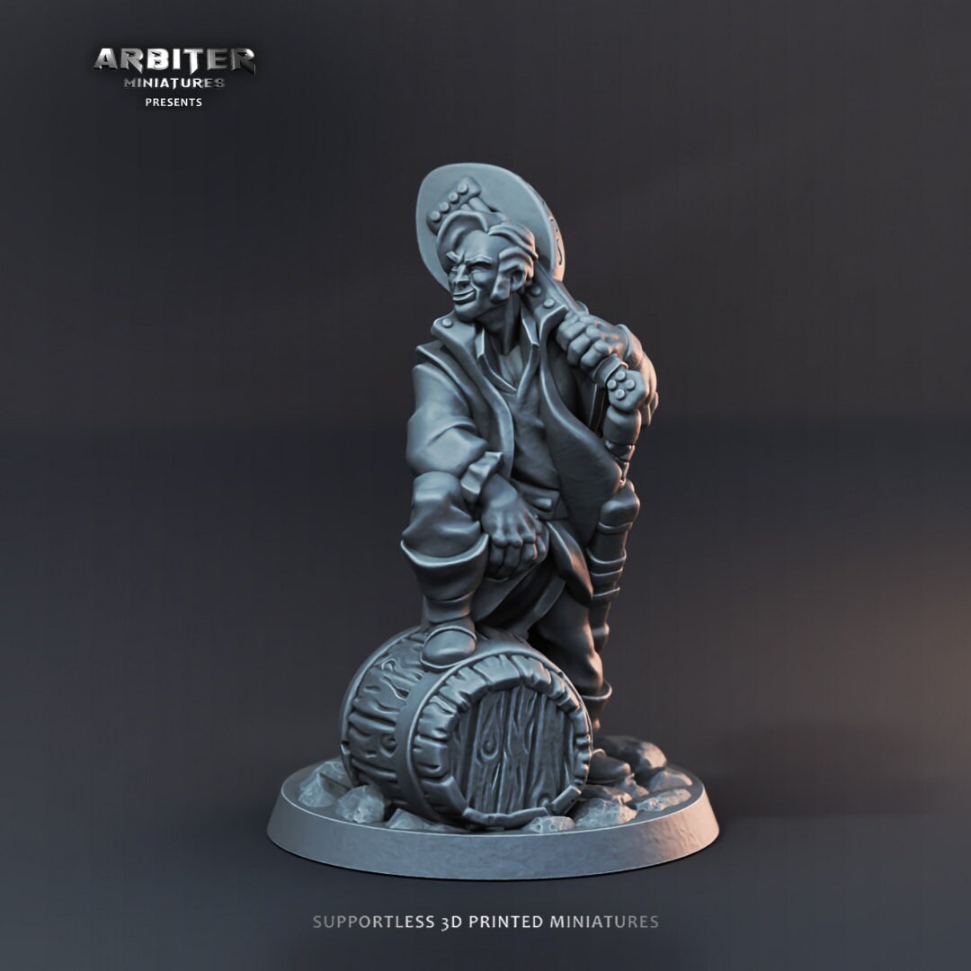 DnD Miniature Party Set 8 - 28mm Adventuring Group - Necromancer | Barbarian | Cleric | Rogue | Bard | Pathfinder 2E | DnD 5E | Mini Set-5