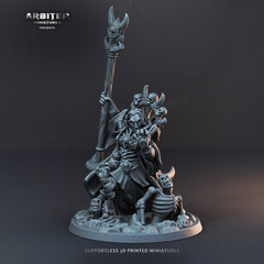 DnD Miniature Party Set 8 - 28mm Adventuring Group - Necromancer | Barbarian | Cleric | Rogue | Bard | Pathfinder 2E | DnD 5E | Mini Set-4