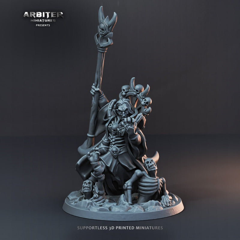 DnD Miniature Party Set 8 - 28mm Adventuring Group - Necromancer | Barbarian | Cleric | Rogue | Bard | Pathfinder 2E | DnD 5E | Mini Set-4