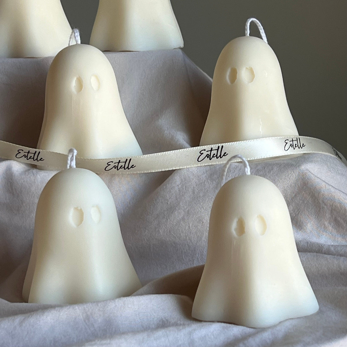 Handmade Halloween Ghost Candle | Sculptural Soy Wax Home Decor-4