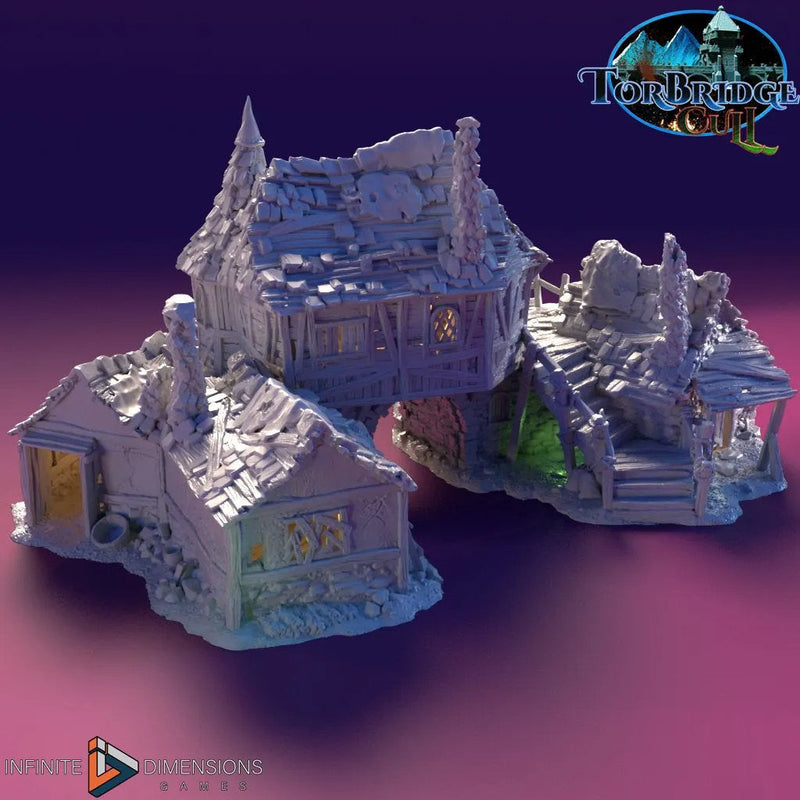 Slum Tenement A Miniature Building set - Dnd, Wargaming, Model Train | Village | Town | Medieval | Fantasy | D&D | Terrain | Torbridge Cull-1