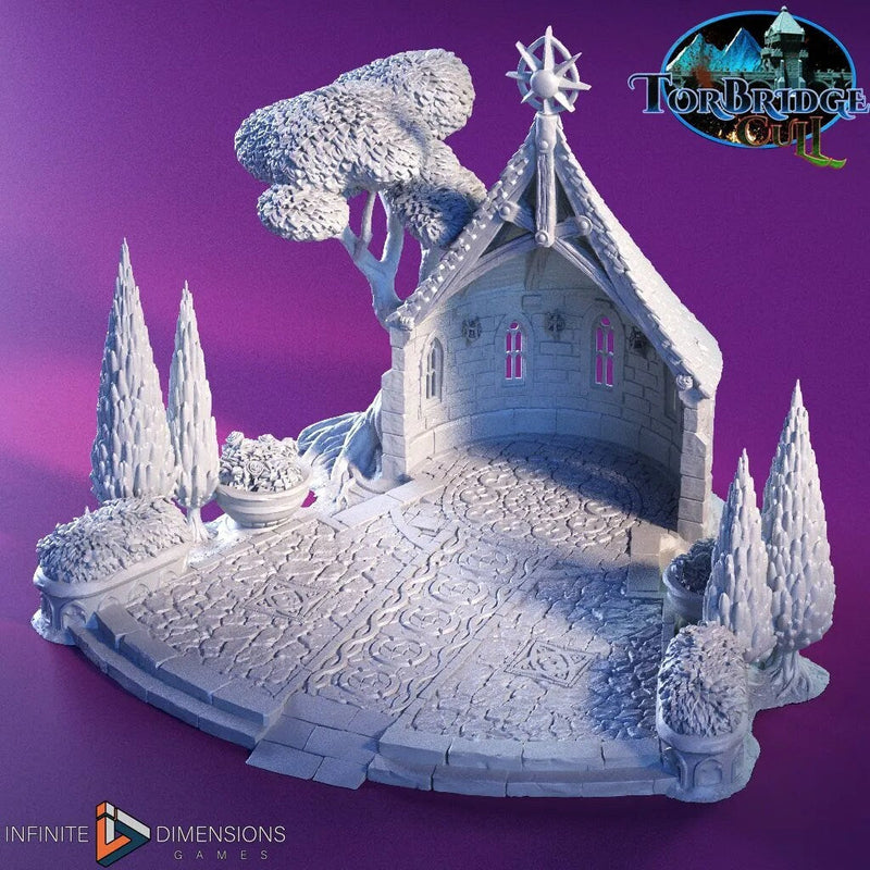 Outdoor Chapel Miniature Building set - Dnd, Wargaming, Model Train | Village | Town Square | Medieval | Fantasy | D&D | Terrain | Torbridge-1