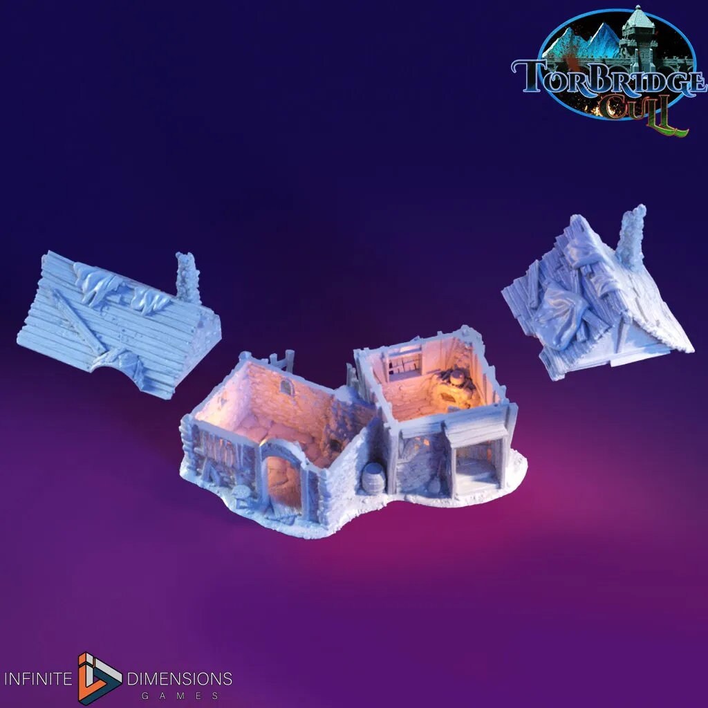 The Slum Shacks Miniature Building set - Dnd, Wargaming, Model Train | Village | Shanty | Medieval | Fantasy | D&D | Terrain | Torbridge-8