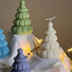 Christmas Tree Soy Candle with Hat: Handmade Holiday Decor-4