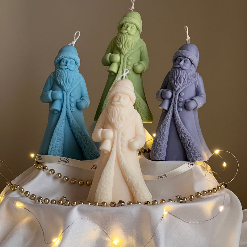Handmade Santa Claus Soy Candle: Festive Christmas Decor-1