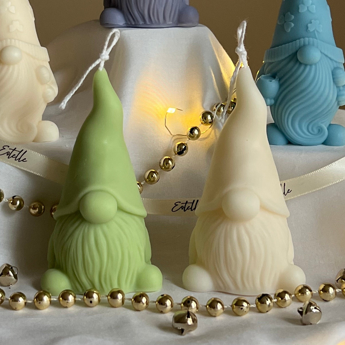Handmade Christmas Gnome Soy Candle: Festive Holiday Decor-4