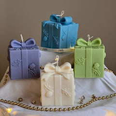 Christmas Gift Box Candle | Hand-Poured Soy Wax Candle | Festive Decor-4