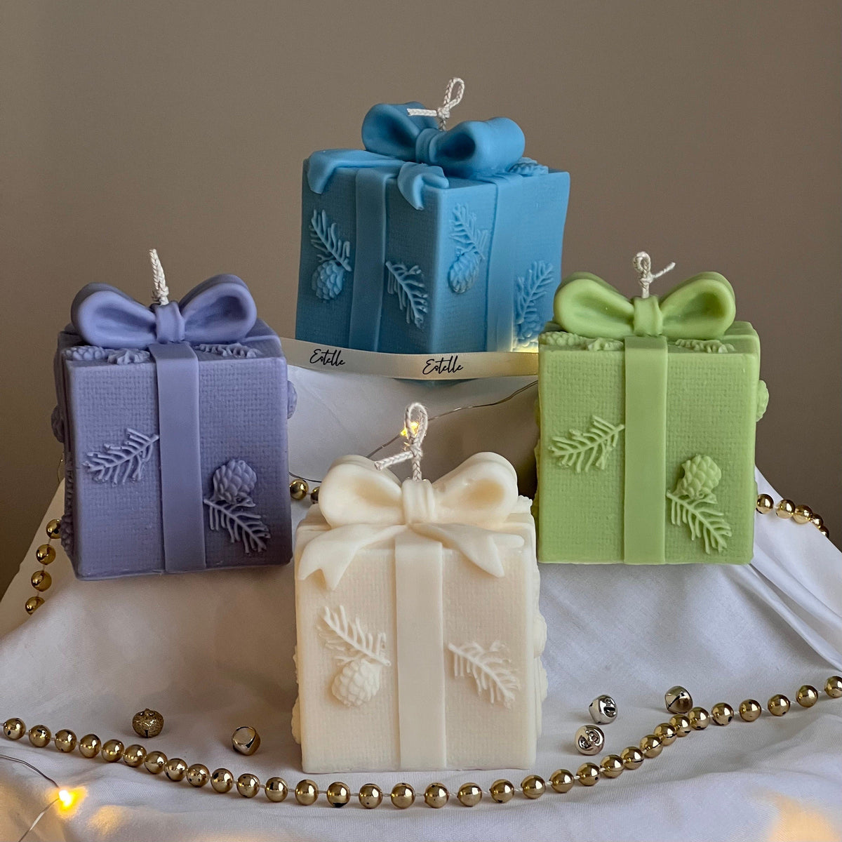 Christmas Gift Box Candle | Hand-Poured Soy Wax Candle | Festive Decor-4