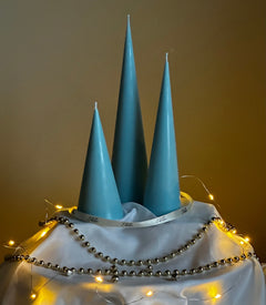 Minimalist Christmas Cone Candle Set: Hand Poured Soy Wax Decor-4