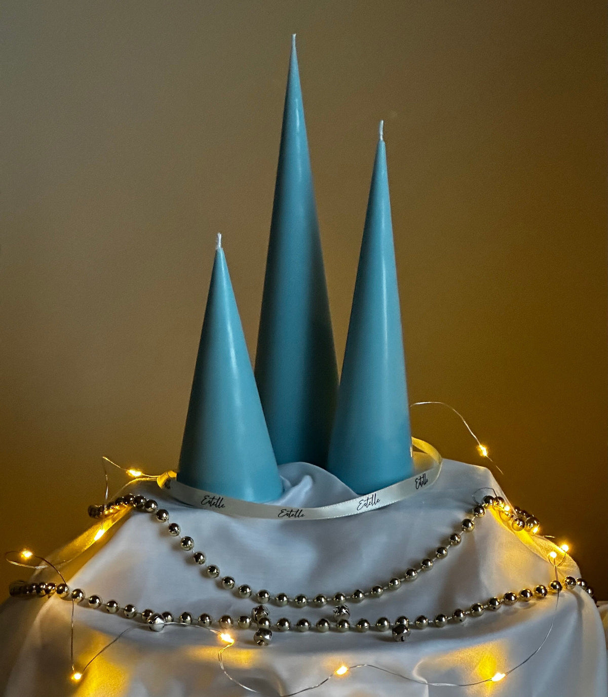 Minimalist Christmas Cone Candle Set: Hand Poured Soy Wax Decor-4