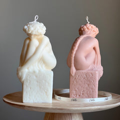 Sculptural Woman Bust Candle | Soy Wax Statue Candle-2
