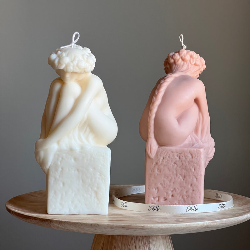 Sculptural Woman Bust Candle | Soy Wax Statue Candle-2