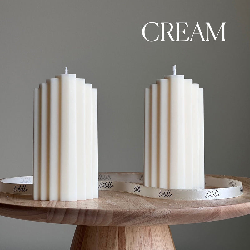 Geometric Soy Pillar Candle: Sculptural Home Decor-3