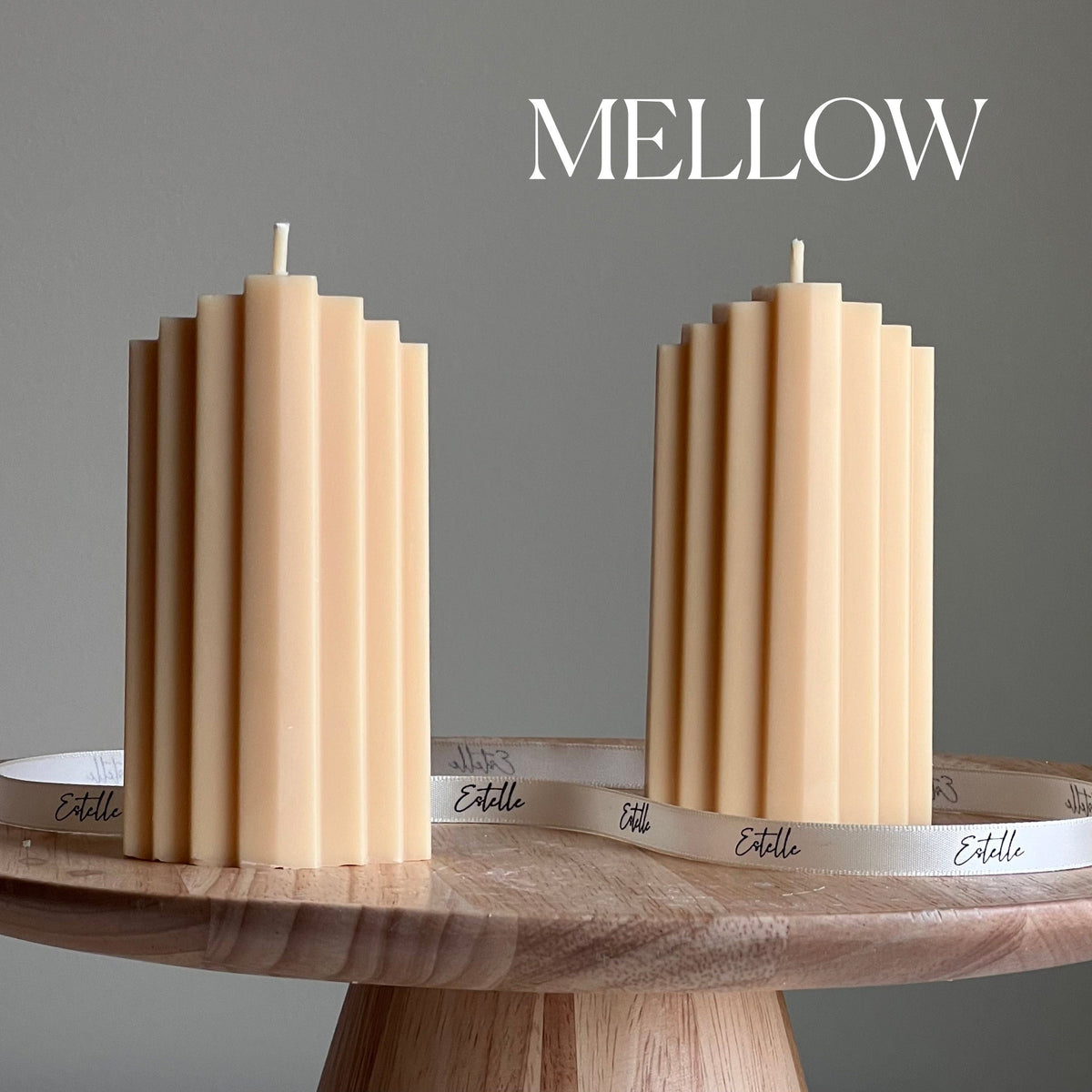 Geometric Soy Pillar Candle: Sculptural Home Decor-4