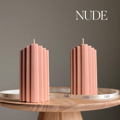 Geometric Soy Pillar Candle: Sculptural Home Decor-2