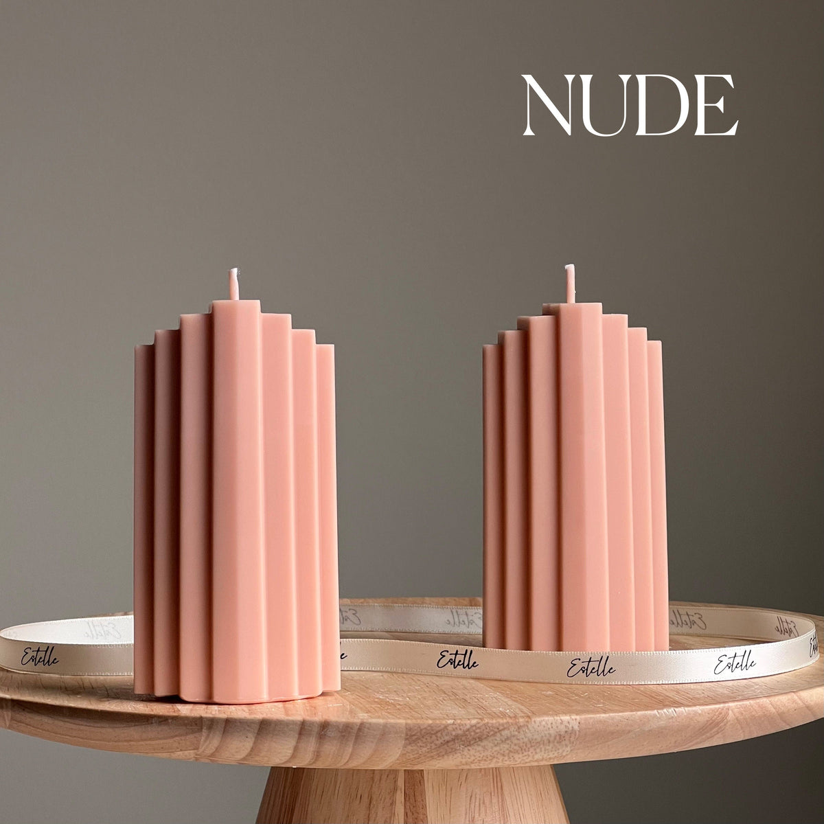 Geometric Soy Pillar Candle: Sculptural Home Decor-2