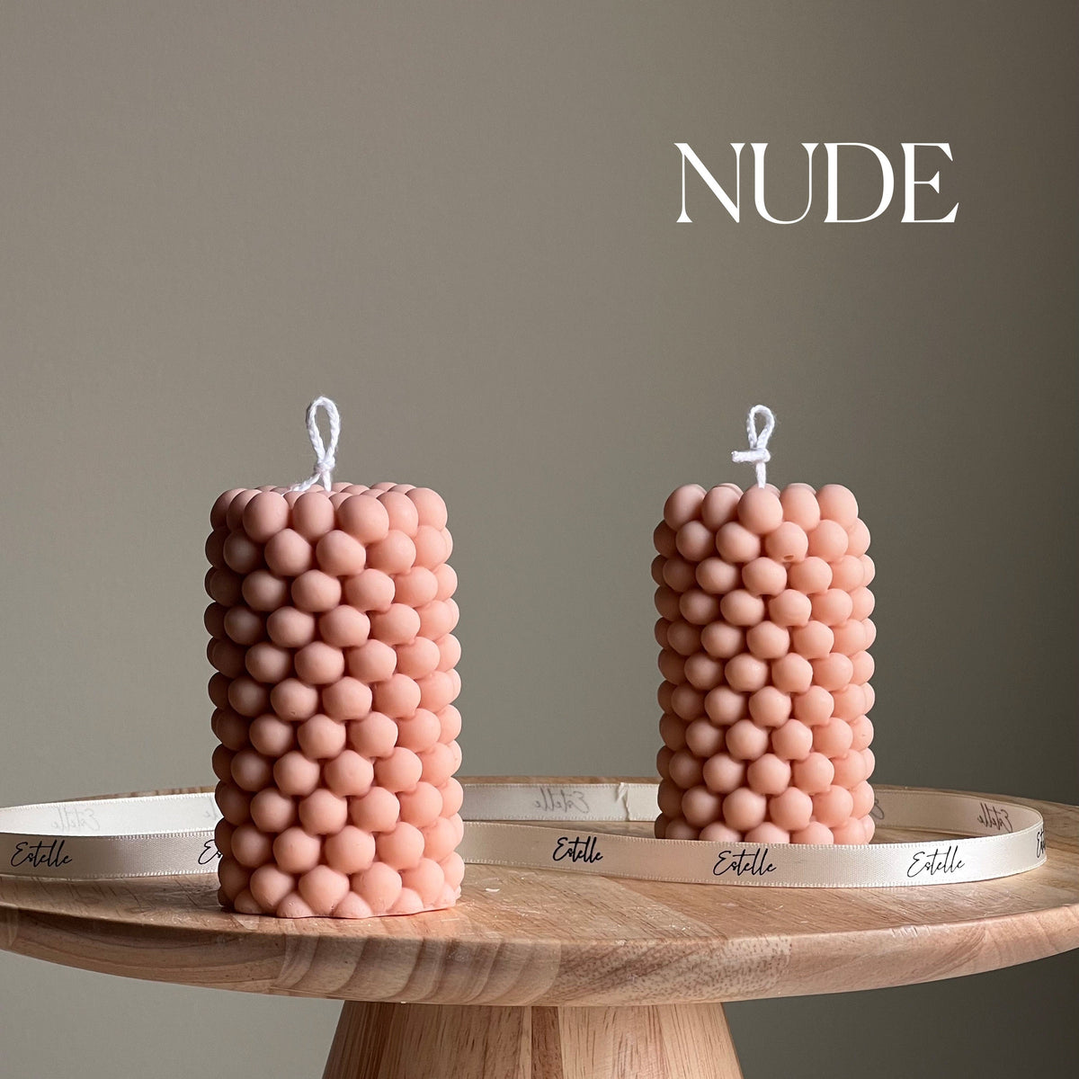 Bubble Soy Wax Pillar Candle: Geometric Home Decor-2