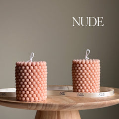 Bubble Soy Wax Pillar Candle: Geometric Home Decor-2
