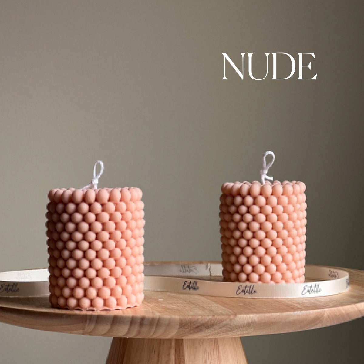 Bubble Soy Wax Pillar Candle: Geometric Home Decor-2