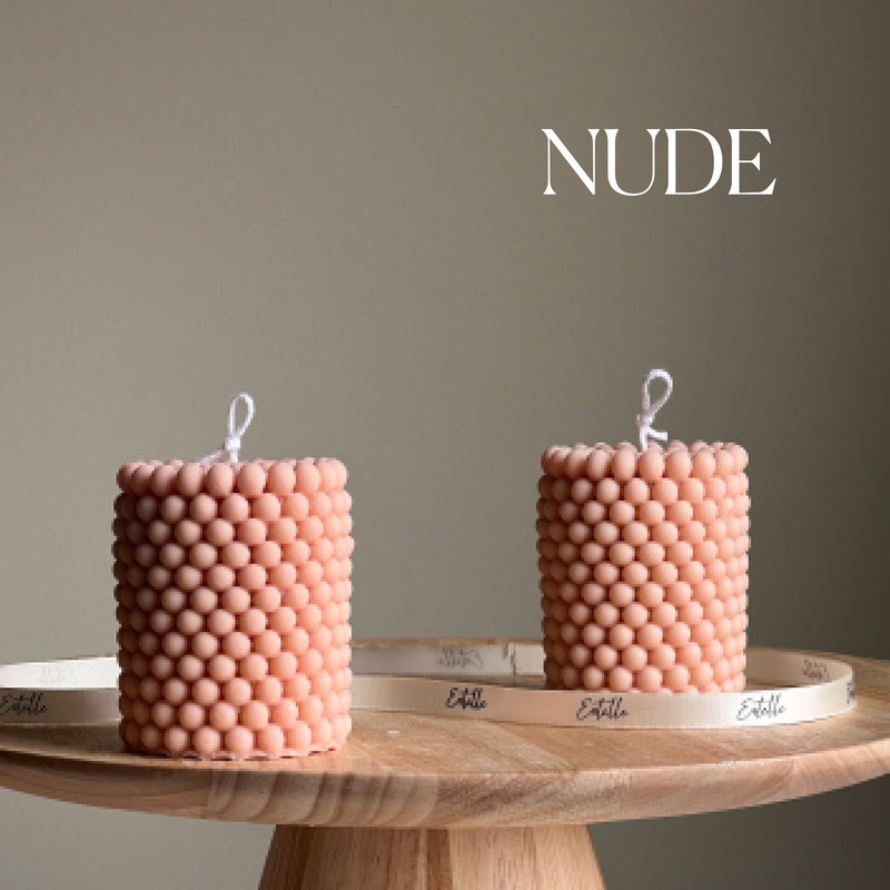 Bubble Soy Wax Pillar Candle: Geometric Home Decor-2