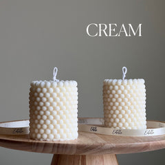 Bubble Soy Wax Pillar Candle: Geometric Home Decor-3