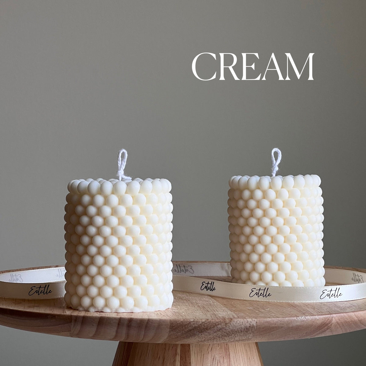 Bubble Soy Wax Pillar Candle: Geometric Home Decor-3