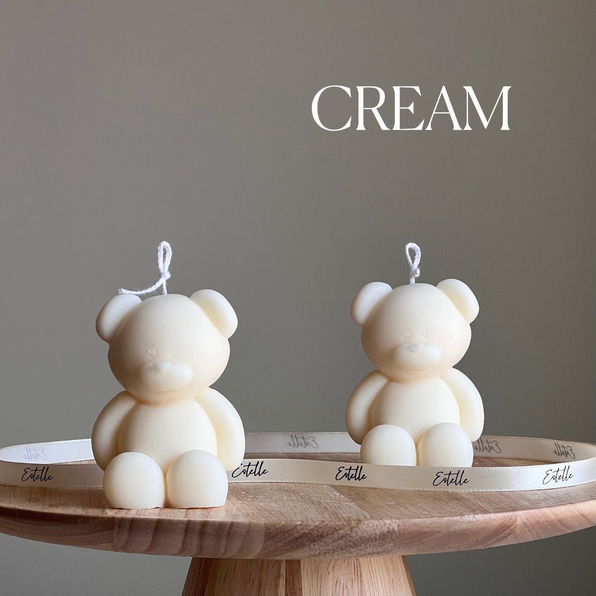 Small Teddy Bear Candle: Sculptural Soy Wax, Custom Scent-3