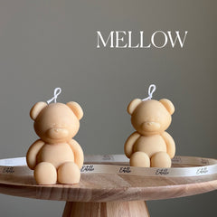 Small Teddy Bear Candle: Sculptural Soy Wax, Custom Scent-4