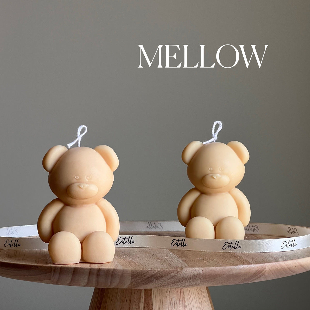 Small Teddy Bear Candle: Sculptural Soy Wax, Custom Scent-4