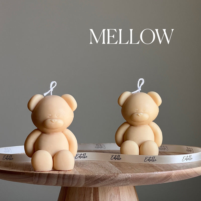 Small Teddy Bear Candle: Sculptural Soy Wax, Custom Scent-4