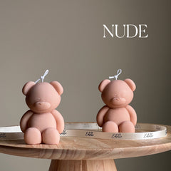 Small Teddy Bear Candle: Sculptural Soy Wax, Custom Scent-2
