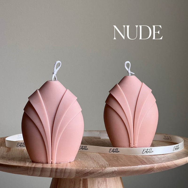 Collar Pillar Candle: Sculptural Geometric Soy Wax Candle-2