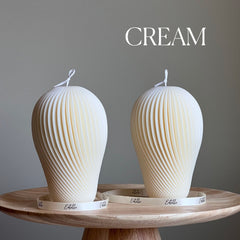 Spiral Soy Wax Candle: Hand-Poured Sculptural Pillar Candle-3