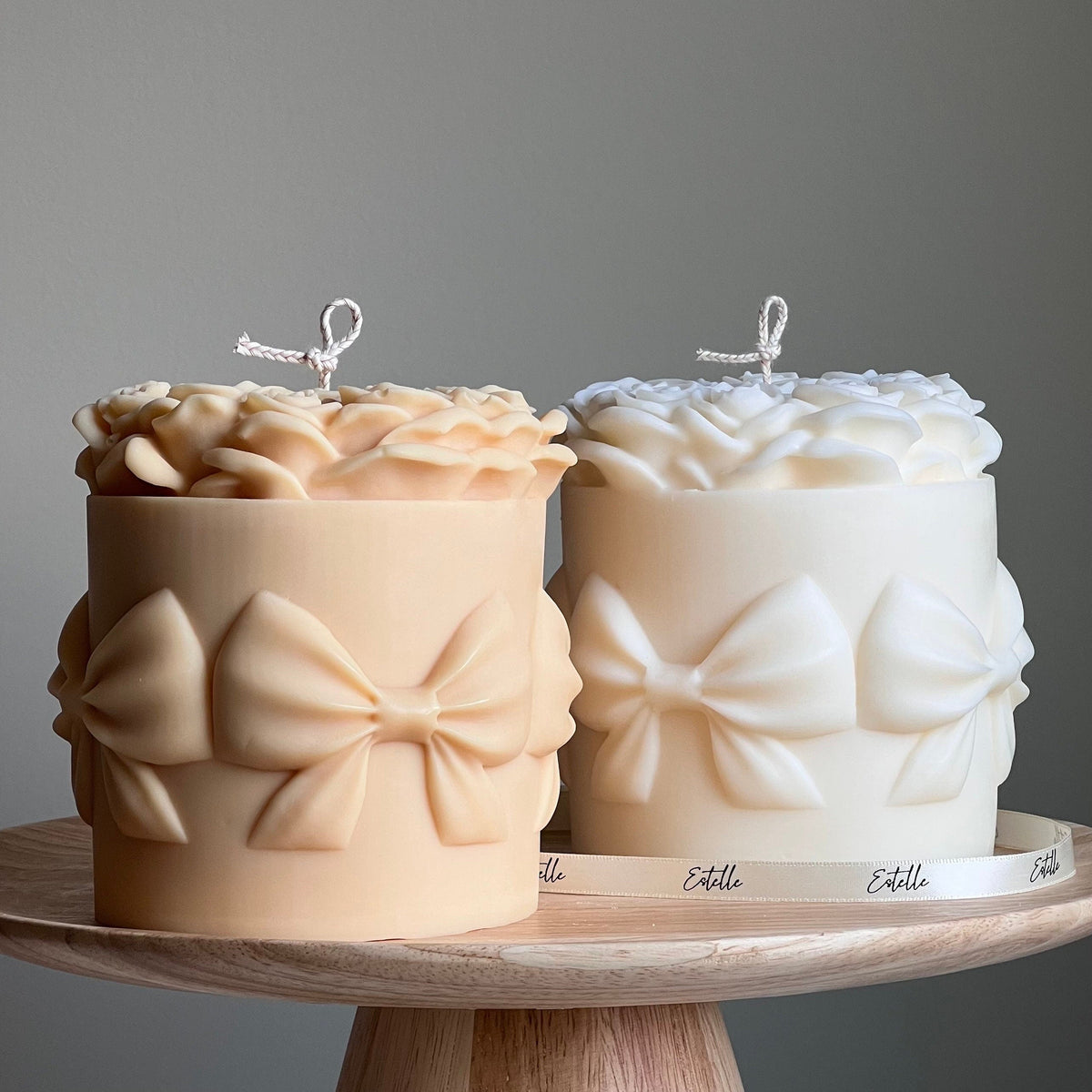 Big Rose Basket Candle | Hand Poured Soy Wax Pillar Candle-1