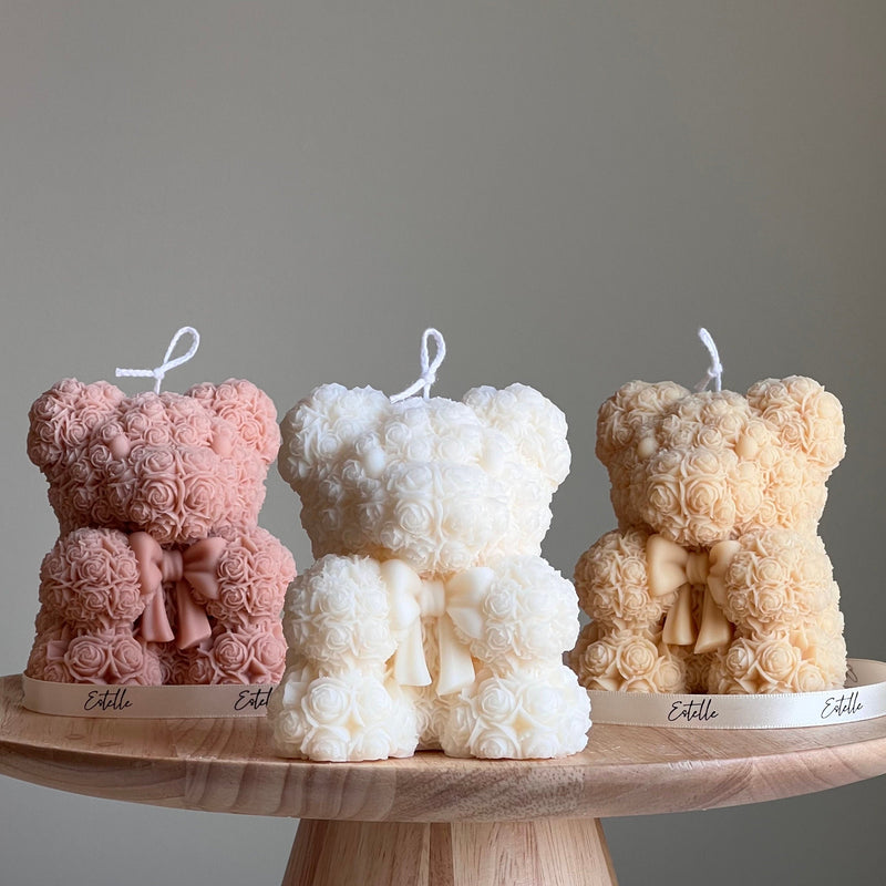 Teddy Bear Soy Wax Candle: Sculptural Home Decor-1
